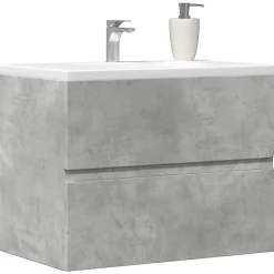 Meuble Wc|Vidaxl Armoire de salle de bain gris béton bois d'ingénierie