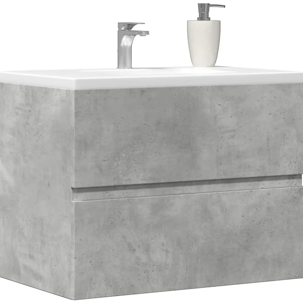 Meuble Wc|Vidaxl Armoire de salle de bain gris béton bois d'ingénierie