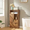 Armoire De Salle De Bains|Meuble De Salle De Bains Faible Profondeur|[En.Casa] Armoire de salle de bain Namsskogan 100 x 50 x 25 cm effet noyer noir en.casa