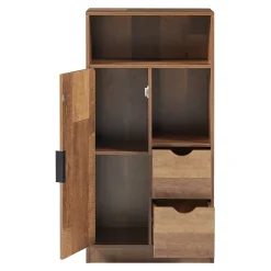 Armoire De Salle De Bains|Meuble De Salle De Bains Faible Profondeur|[En.Casa] Armoire de salle de bain Namsskogan 100 x 50 x 25 cm effet noyer noir en.casa