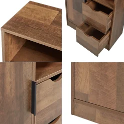 Armoire De Salle De Bains|Meuble De Salle De Bains Faible Profondeur|[En.Casa] Armoire de salle de bain Namsskogan 100 x 50 x 25 cm effet noyer noir en.casa