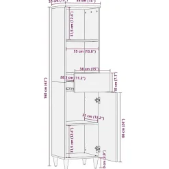Meuble Wc|Vidaxl Armoire de salle de bain 38x33x160 cm bois massif de manguier
