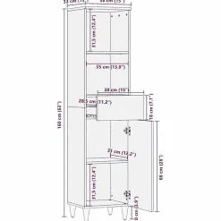 Meuble Wc|Vidaxl Armoire de salle de bain 38x33x160 cm bois massif de manguier
