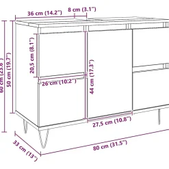 Vidaxl Armoire de salle de bain chêne artisanal bois d'ingénierie