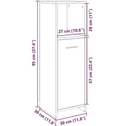 Meuble Wc|Vidaxl Armoire de salle de bain Chêne sonoma 30x30x95 cm Aggloméré