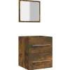 Vidaxl Armoire de salle de bain avec miroir Chêne fumé 41x38,5x48 cm