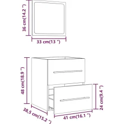 Vidaxl Armoire de salle de bain avec miroir Chêne fumé 41x38,5x48 cm