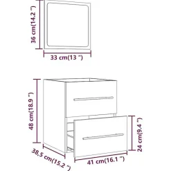 Vidaxl Armoire de salle de bain avec miroir Chêne fumé 41x38,5x48 cm