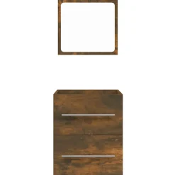 Vidaxl Armoire de salle de bain avec miroir Chêne fumé 41x38,5x48 cm