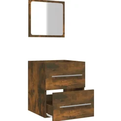 Vidaxl Armoire de salle de bain avec miroir Chêne fumé 41x38,5x48 cm