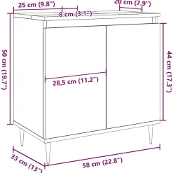 Meuble Wc|Vidaxl Armoire de salle de bain vieux bois 58x33x60 cm bois ingénierie