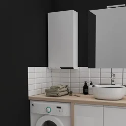 Armoire De Salle De Bains|Planète Bain Armoire de salle de bain 40x80 laqué blanc brillant à suspendre