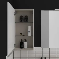 Armoire De Salle De Bains|Planète Bain Armoire de salle de bain 40x80 laqué blanc brillant à suspendre