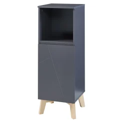 Meuble De Salle De Bains Faible Profondeur|[En.Casa] Armoire de salle de bain Overath 86 x 30 x 30 cm gris effet bois en.casa