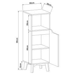 Meuble De Salle De Bains Faible Profondeur|[En.Casa] Armoire de salle de bain Overath 86 x 30 x 30 cm gris effet bois en.casa