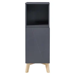 Meuble De Salle De Bains Faible Profondeur|[En.Casa] Armoire de salle de bain Overath 86 x 30 x 30 cm gris effet bois en.casa