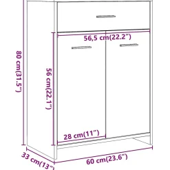 Meuble Wc|Vidaxl Armoire de salle de bain vieux bois 60x33x80 cm bois ingénierie