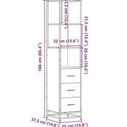 Vidaxl Armoire de salle de bain chêne sonoma 35x37,5x166 cm