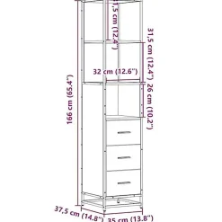 Vidaxl Armoire de salle de bain chêne sonoma 35x37,5x166 cm