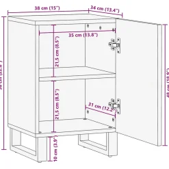 Meuble Wc|Vidaxl Armoire de salle de bain 38x34x58 cm bois massif de manguier