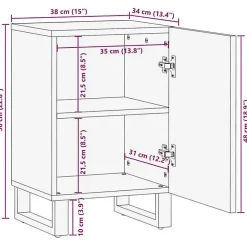Meuble Wc|Vidaxl Armoire de salle de bain 38x34x58 cm bois massif de manguier