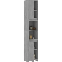 Meuble Wc|Vidaxl Armoire de salle de bain Gris béton Bois d'ingénierie