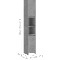 Meuble Wc|Vidaxl Armoire de salle de bain Gris béton Bois d'ingénierie