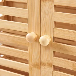 Armoire De Salle De Bains|[En.Casa] Armoire de salle de bain Raurgela bambou 180 x 80 x 40 cm naturel en.casa