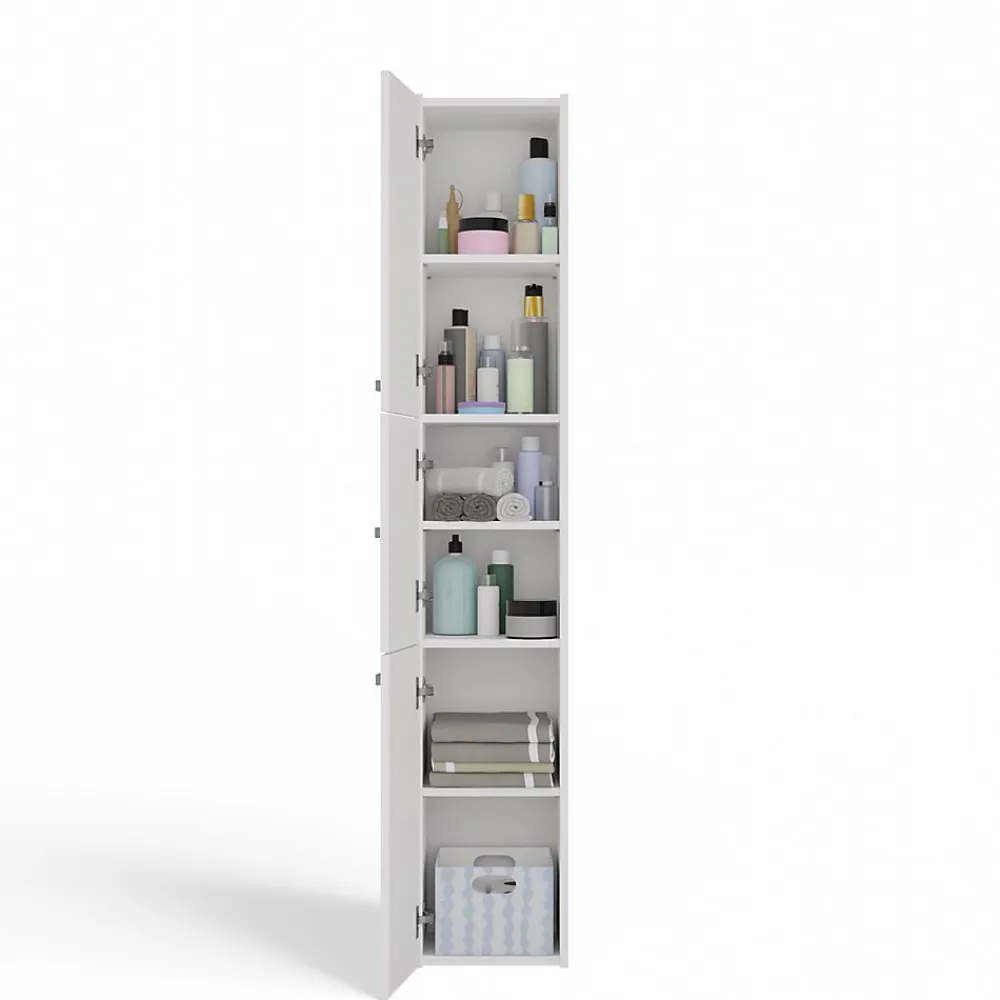 Armoire De Salle De Bains|3xE Living Armoire de salle de bain, blanc mat, 170 x 30 x 30 cm