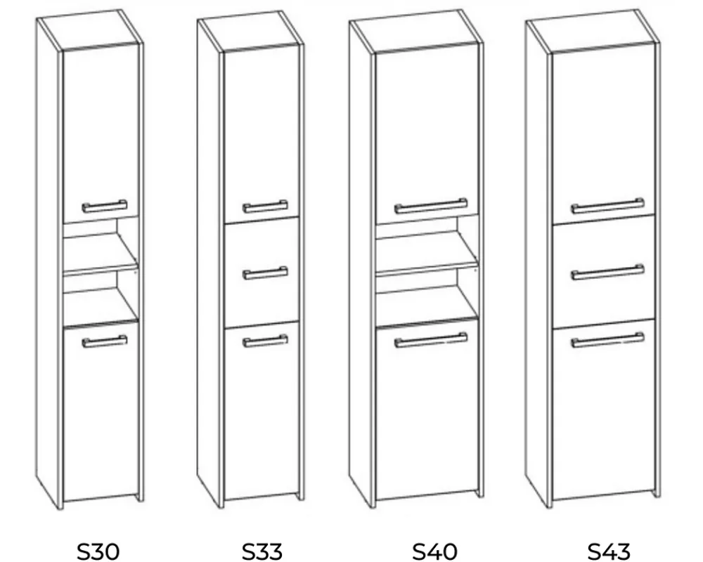 Armoire De Salle De Bains|3xE Living Armoire de salle de bain, blanc mat, 170 x 30 x 30 cm