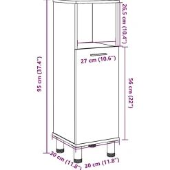 Vidaxl Armoire de salle de bain vieux bois 30x30x95 cm bois ingénierie