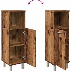 Vidaxl Armoire de salle de bain vieux bois 30x30x95 cm bois ingénierie