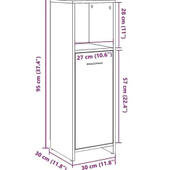 Meuble Wc|Vidaxl Armoire de salle de bain vieux bois 30x30x95 cm bois ingénierie
