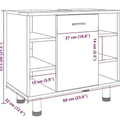 Vidaxl Armoire de salle de bain Chêne sonoma 60x32x53,5 cm Aggloméré