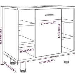 Vidaxl Armoire de salle de bain Chêne sonoma 60x32x53,5 cm Aggloméré
