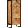 Vidaxl Armoire de salle de bain bois massif d'acacia et fer