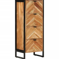 Vidaxl Armoire de salle de bain bois massif d'acacia et fer