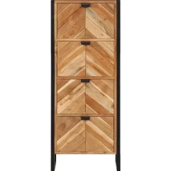 Vidaxl Armoire de salle de bain bois massif d'acacia et fer