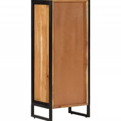 Vidaxl Armoire de salle de bain bois massif d'acacia et fer