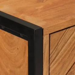 Vidaxl Armoire de salle de bain bois massif d'acacia et fer