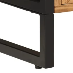Vidaxl Armoire de salle de bain bois massif d'acacia et fer