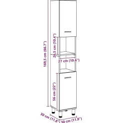 Meuble Wc|Vidaxl Armoire de salle de bain chêne artisanal 30x30x179 cm