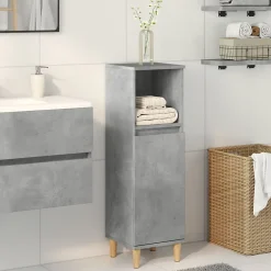 Vidaxl Armoire de salle de bain gris béton 30x30x100 cm