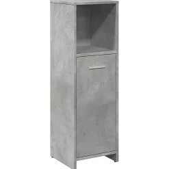 Meuble Wc|Vidaxl Armoire de salle de bain Gris béton 30x30x95 cm Aggloméré
