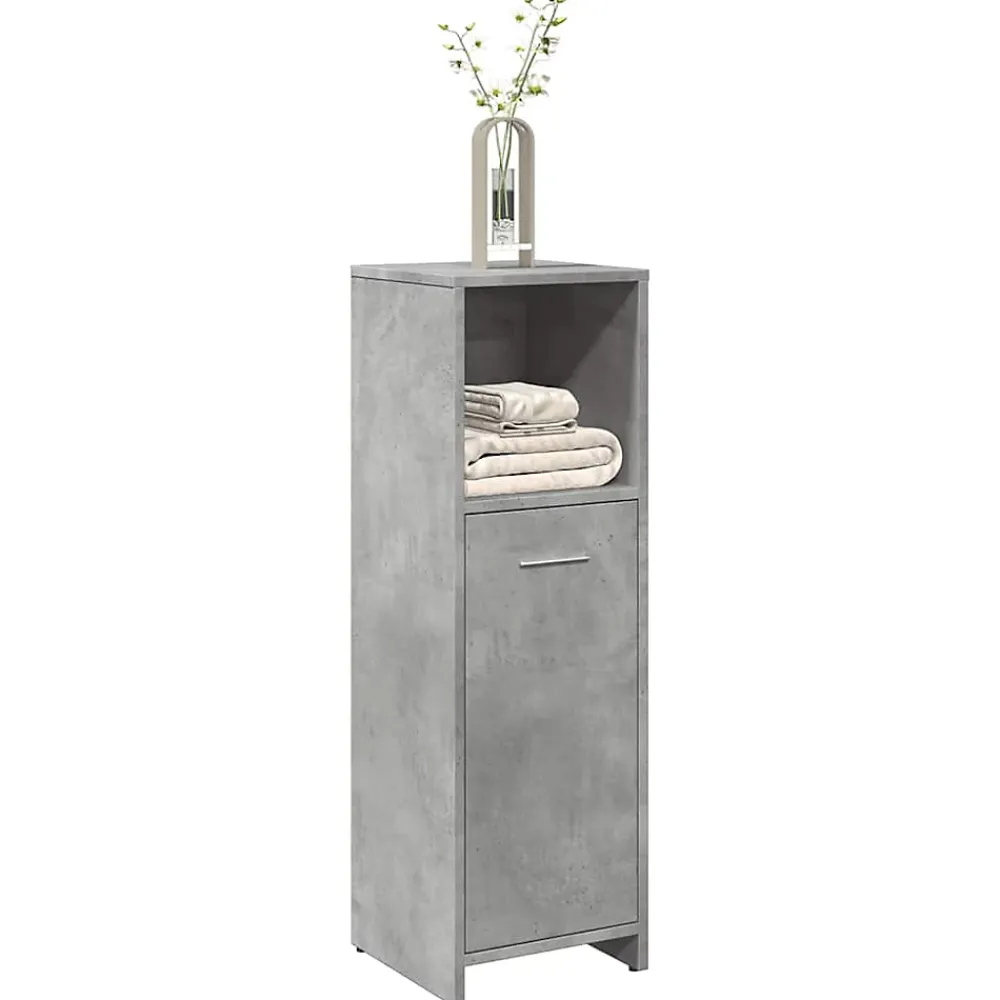 Meuble Wc|Vidaxl Armoire de salle de bain Gris béton 30x30x95 cm Aggloméré