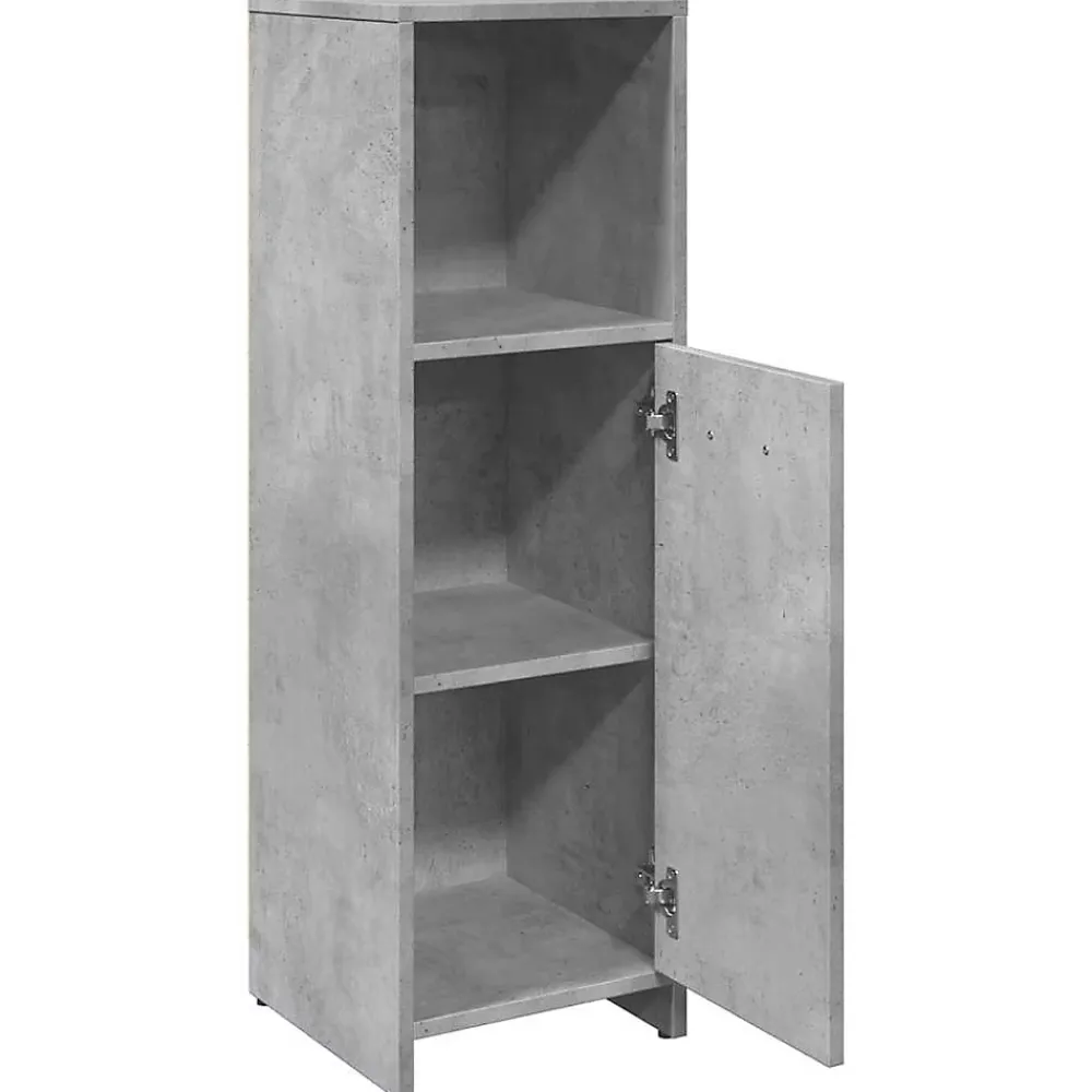 Meuble Wc|Vidaxl Armoire de salle de bain Gris béton 30x30x95 cm Aggloméré