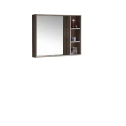 Jindoli Armoire de salle de bain avec miroir chêne brun 80 cm Aquanoma