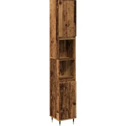 Meuble Wc|Vidaxl Armoire de salle de bain vieux bois 30x30x190cm bois ingénierie