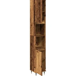 Meuble Wc|Vidaxl Armoire de salle de bain vieux bois 30x30x190cm bois ingénierie