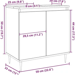 Vidaxl Armoire de salle de bain chêne artisanal 58x33x60 cm